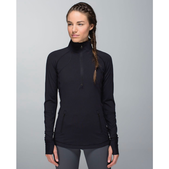 lululemon athletica Jackets & Blazers - Lululemon Race With Grace 1/2 Zip Black Size 8